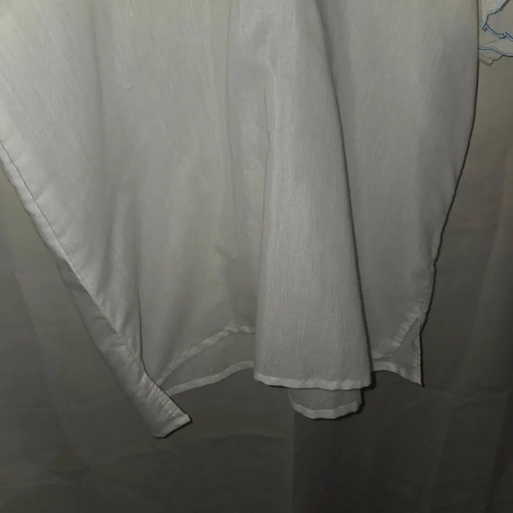 Vintage Cottagecore Embroidered Linen-Blend Blouse | Size 44 (Medium/Large - Picture 6 of 8